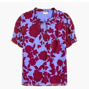 J. Crew Women's Blouse - Burgundy and Blue